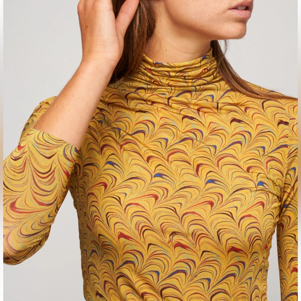 Ulla Johnson Women's Swirl Pattern Long Sleeve Top